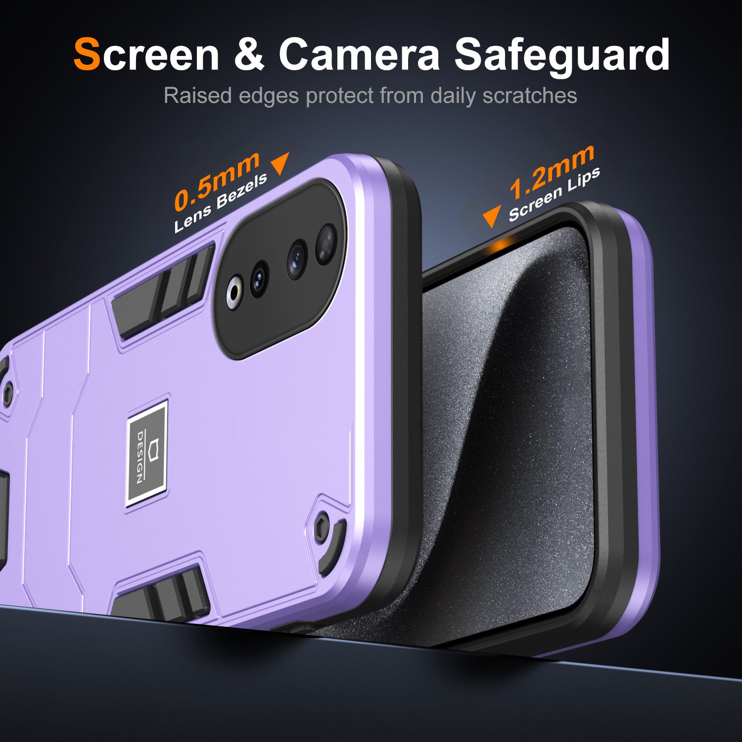 For Honor 90 Phone Case Drop Protection Anti-Fingerprint - Purple For Honor 90 Phone Case Drop Protection Anti-Fingerprint - Purple